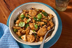 an image of the One-Pot Spinach, Chicken Sausage & Feta Pasta