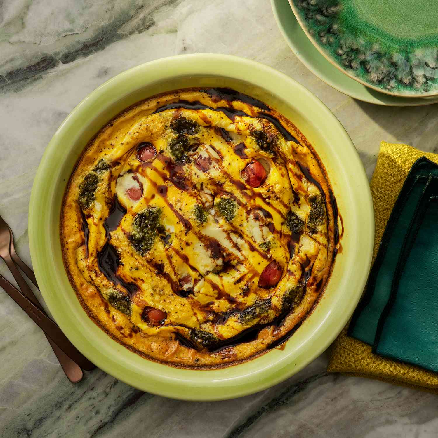 a recipe photo of the Crustless Caprese Quiche