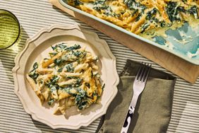 an image of the Baked Creamed Spinach Pasta