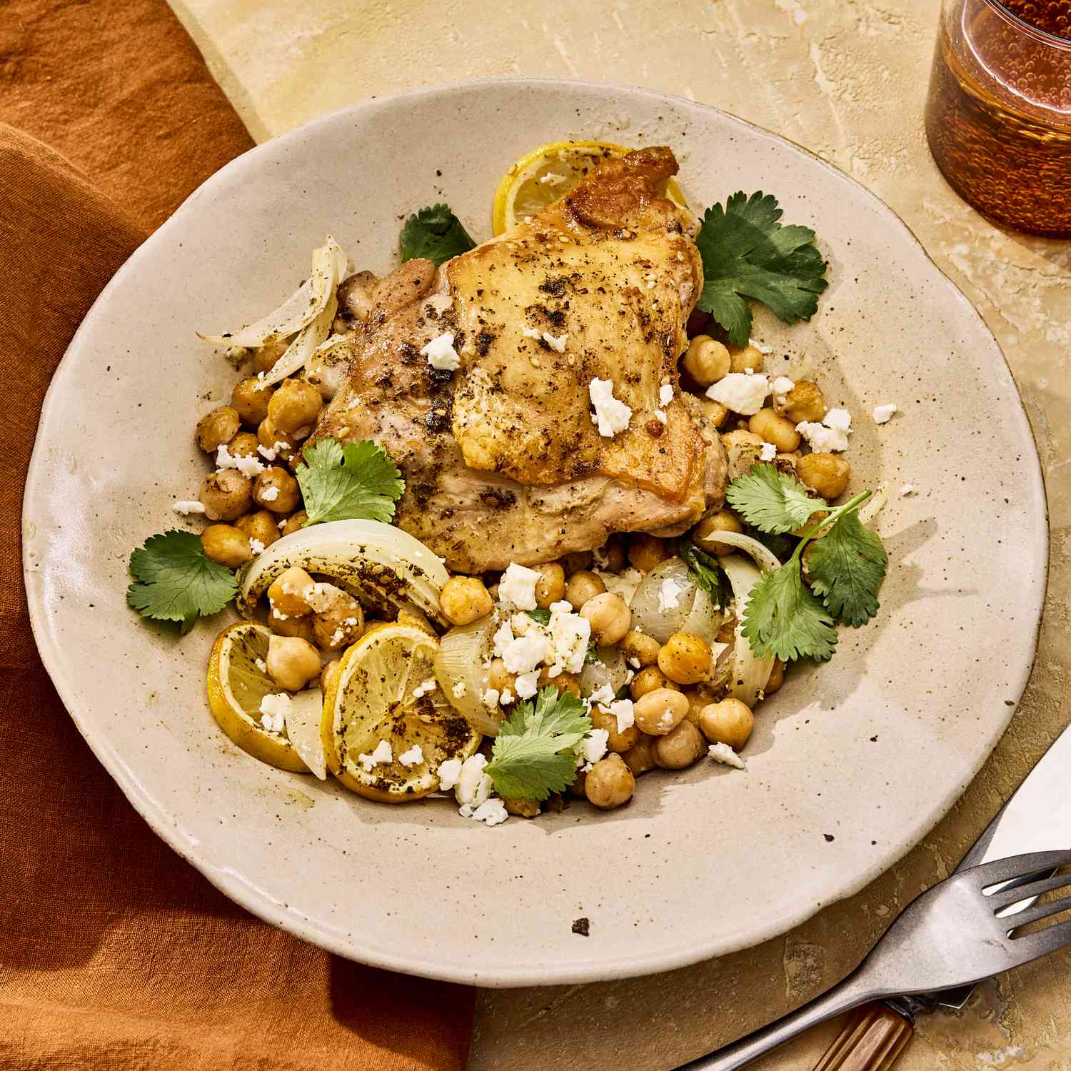 an image of the Za’atar-Roasted Chicken with Lemon, Garlic & Chickpeas 