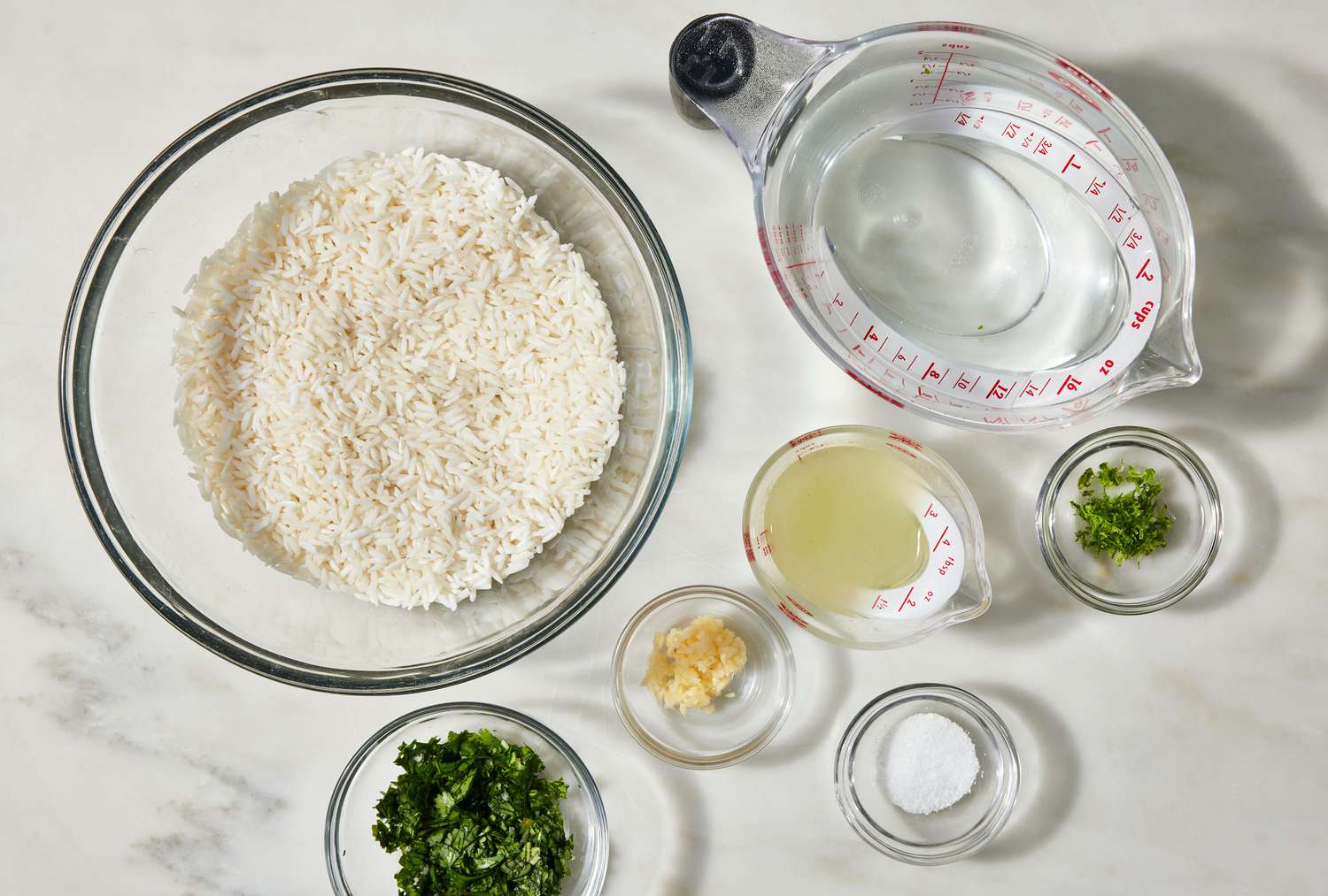 Ingredients for the easy cilantro-lime rice recipe