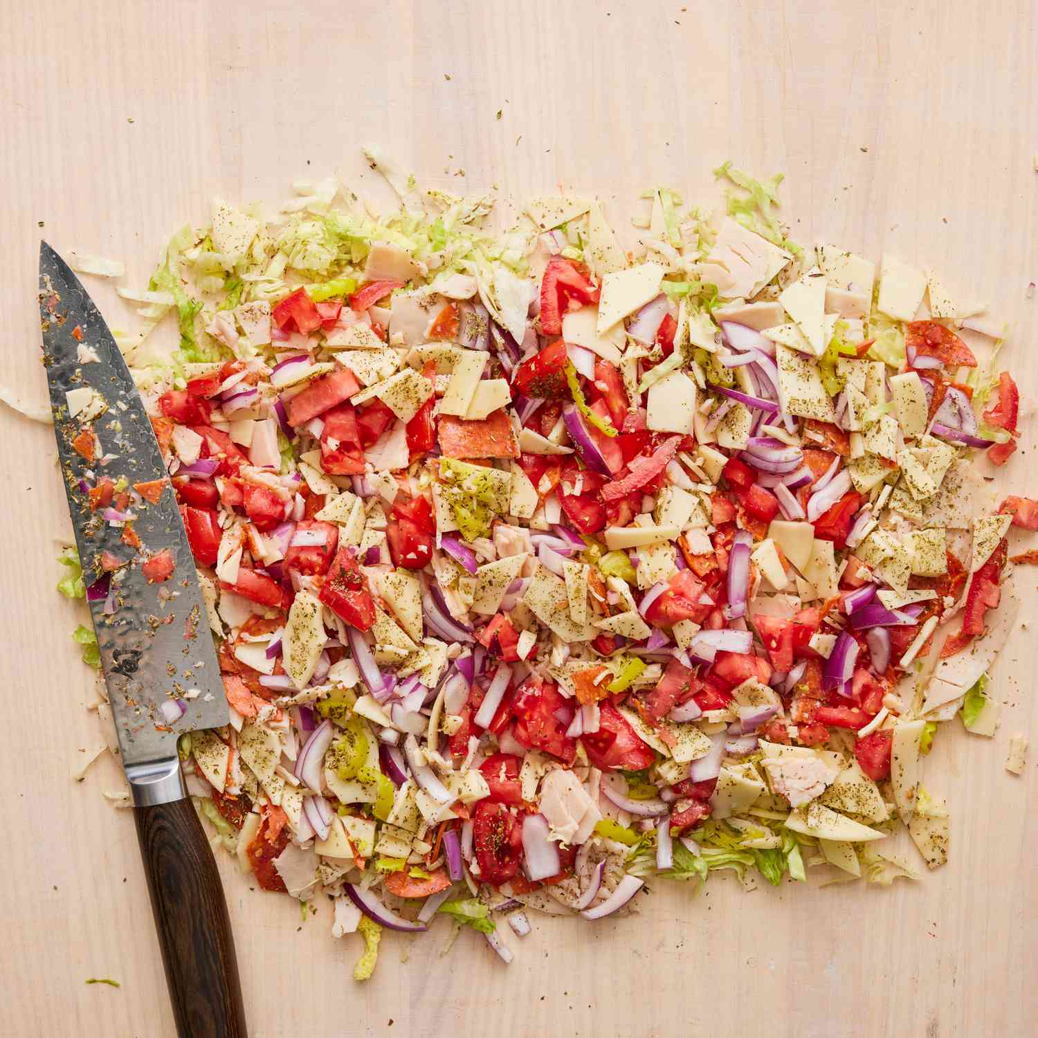 a step in making the Chopped Italian Sandwich