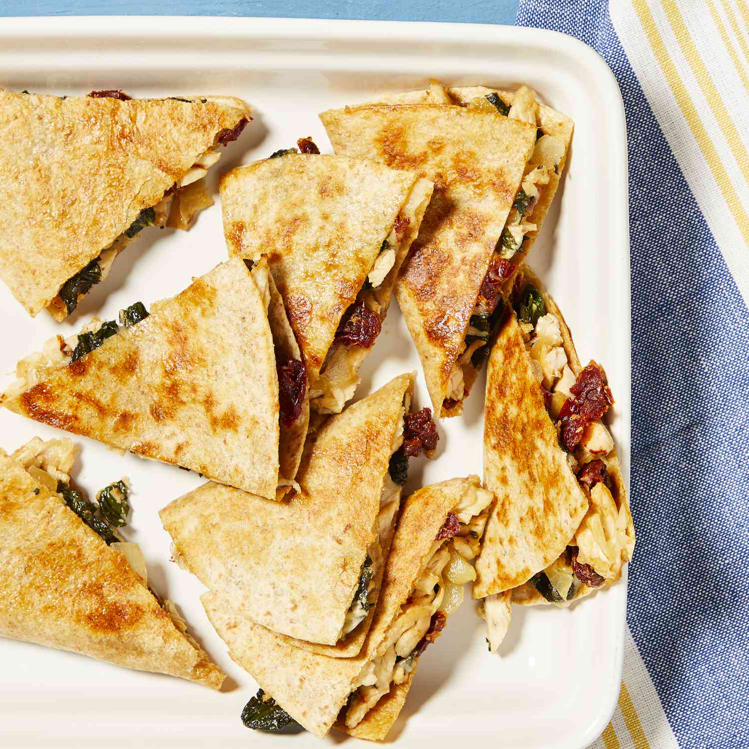Chicken Chard and Sundried Tomato Quesadillas