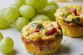 Parmesan & Vegetable Muffin-Tin Omelets with grapes