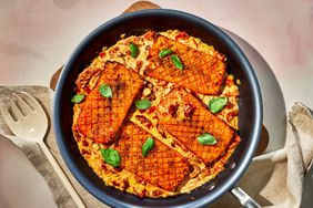 a recipe photo of the Butternut Squash Steaks with Creamy Sun-Dried Tomato Sauce