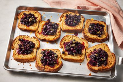 a recipe photo of the Sheet-Pan Lemon-Blueberry French Toast