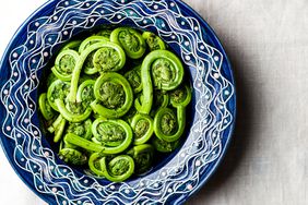 a bowl of fiddleheads