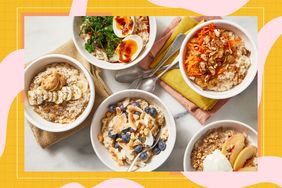 Bowls of whole grain dishes with various toppings